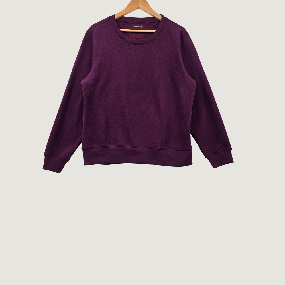 Tek Gear Ultrasoft Fleece Sweatshirt Mens Large Purple Crewneck Pullover Soft